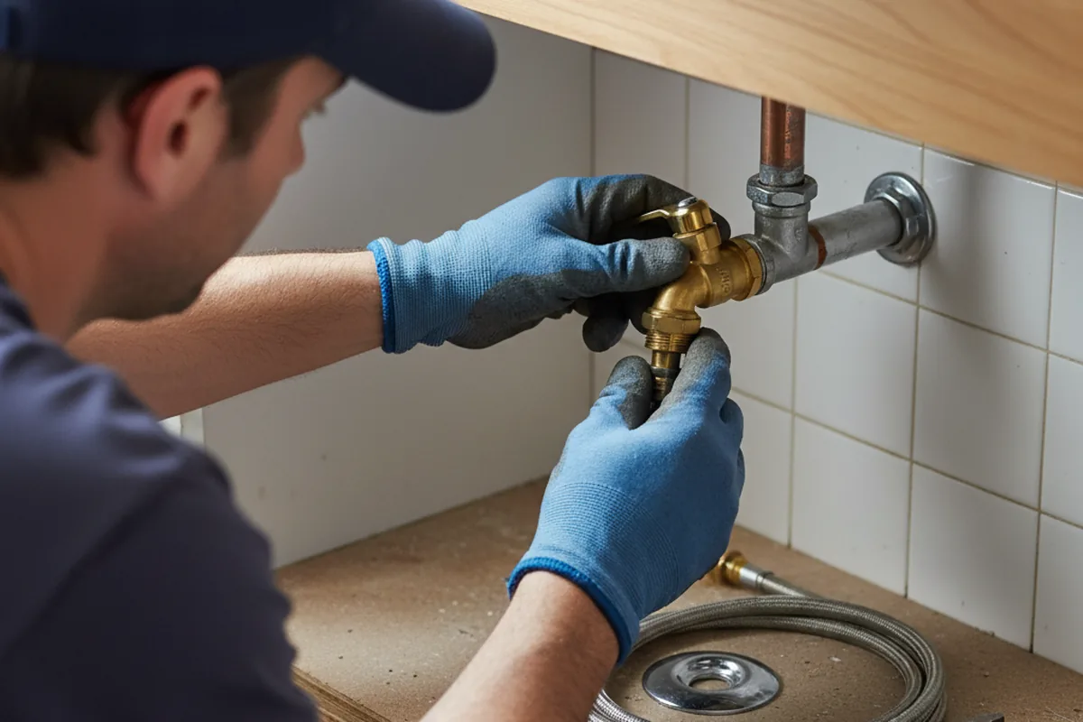Shutoff valve and fitting work during Faucet and Fixture Repair in Whately